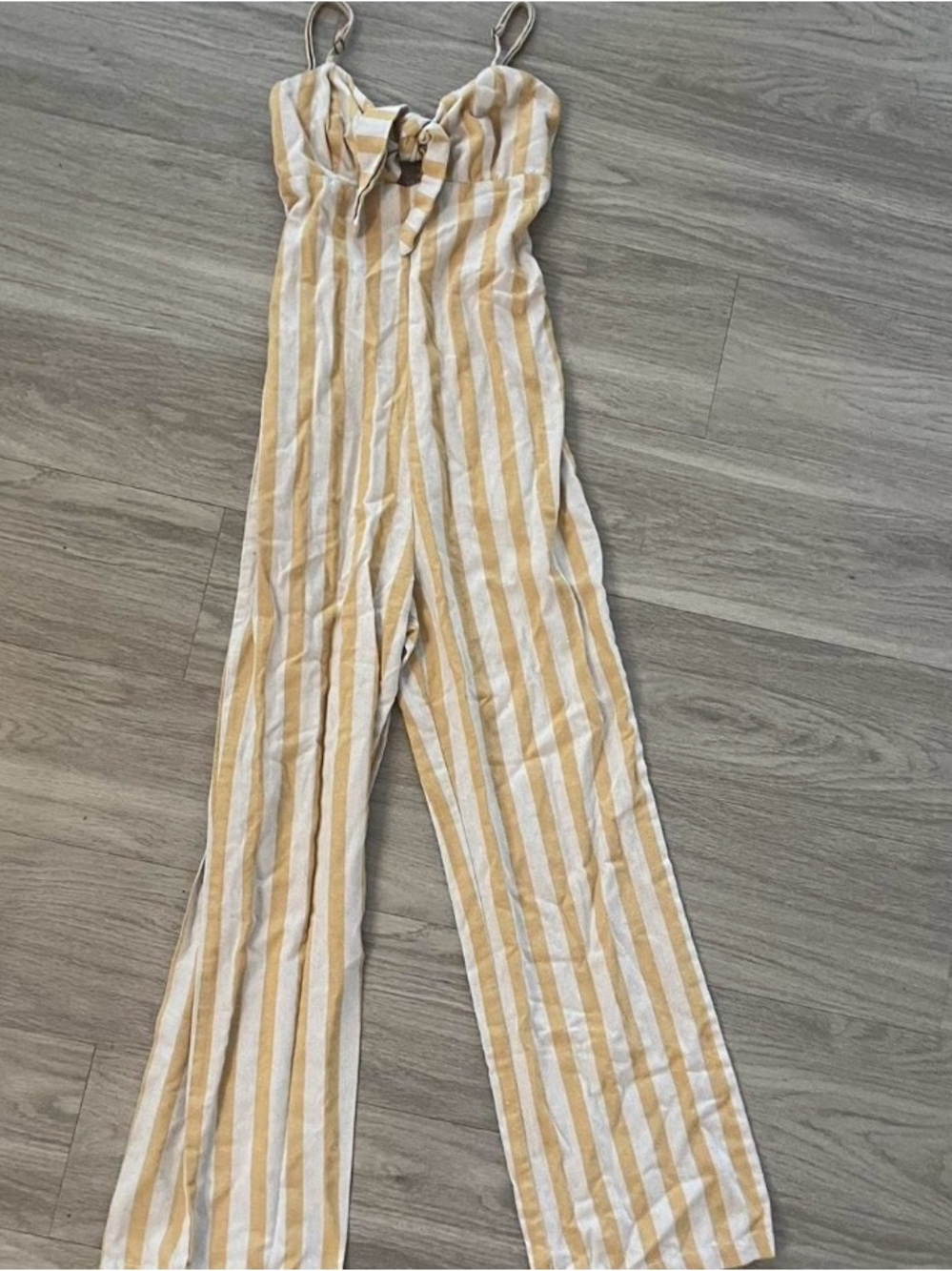 Yellow and white striped romper XSmall